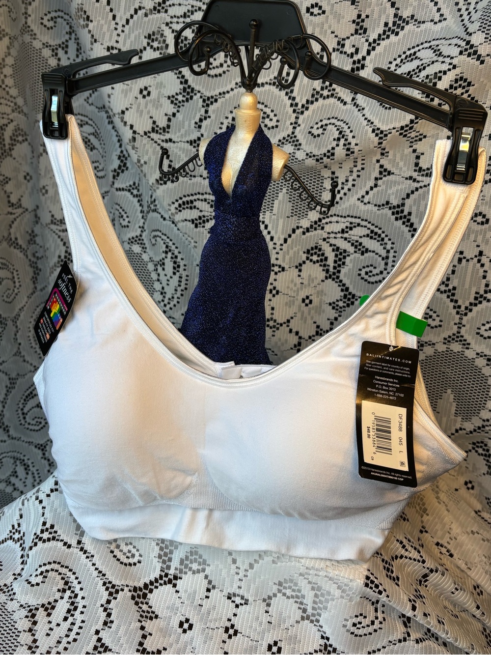 NWT Bali White Wireless Seamless Cool Comfort Bra Size L - Picture 7 of 10